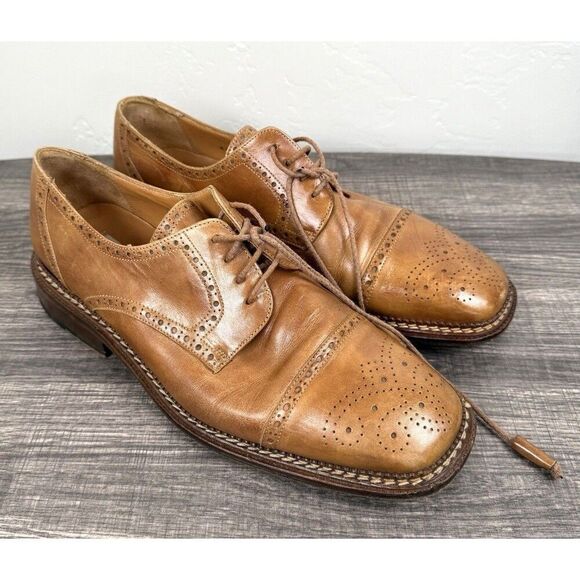 Mezlan Other - Mezlan Spain Brown Calfskin Leather Dress Shoes Men's 9.5 Cap-toe Derby Oxfords